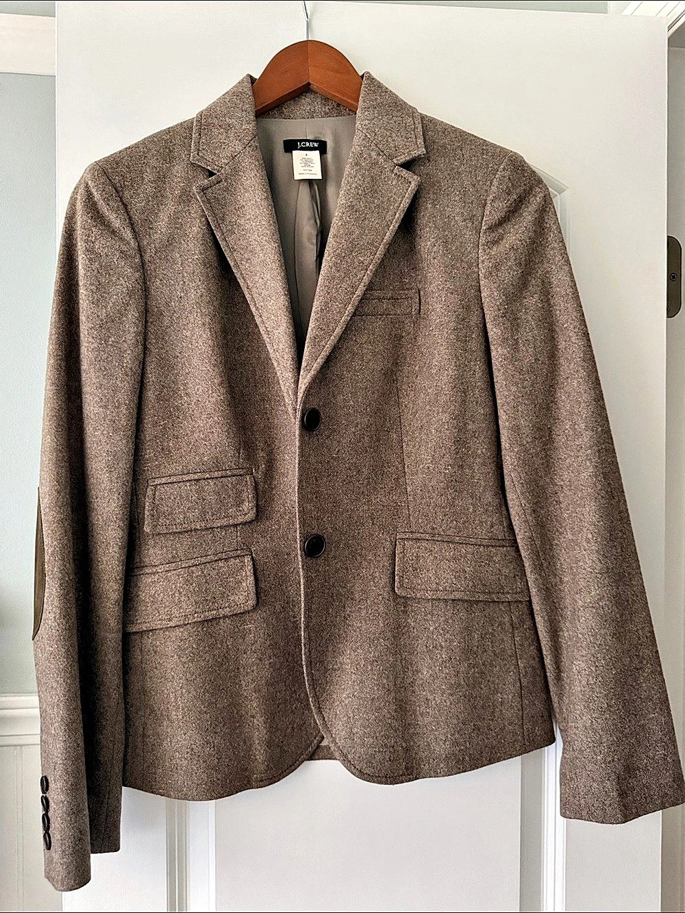 J.Crew Wool Blazer with Suede Elbow Patches Brown Size 6